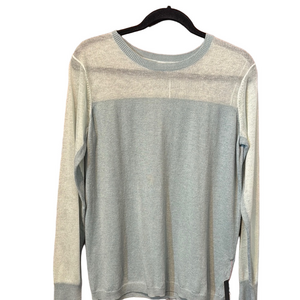 Olivia Gray Two-Tone Green Crew Neck Sweater Soft Polyester Blend NWT